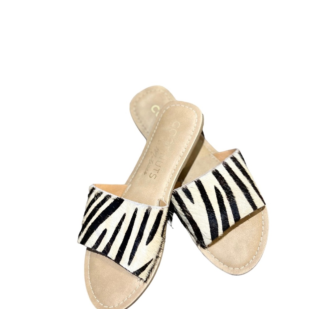 Matisse Sandals Hair on Hide zebra print
